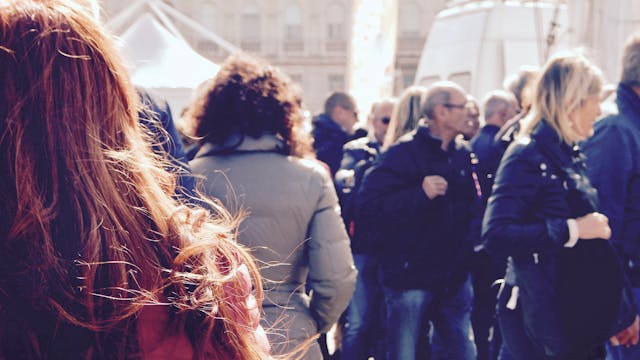 People standing in the street